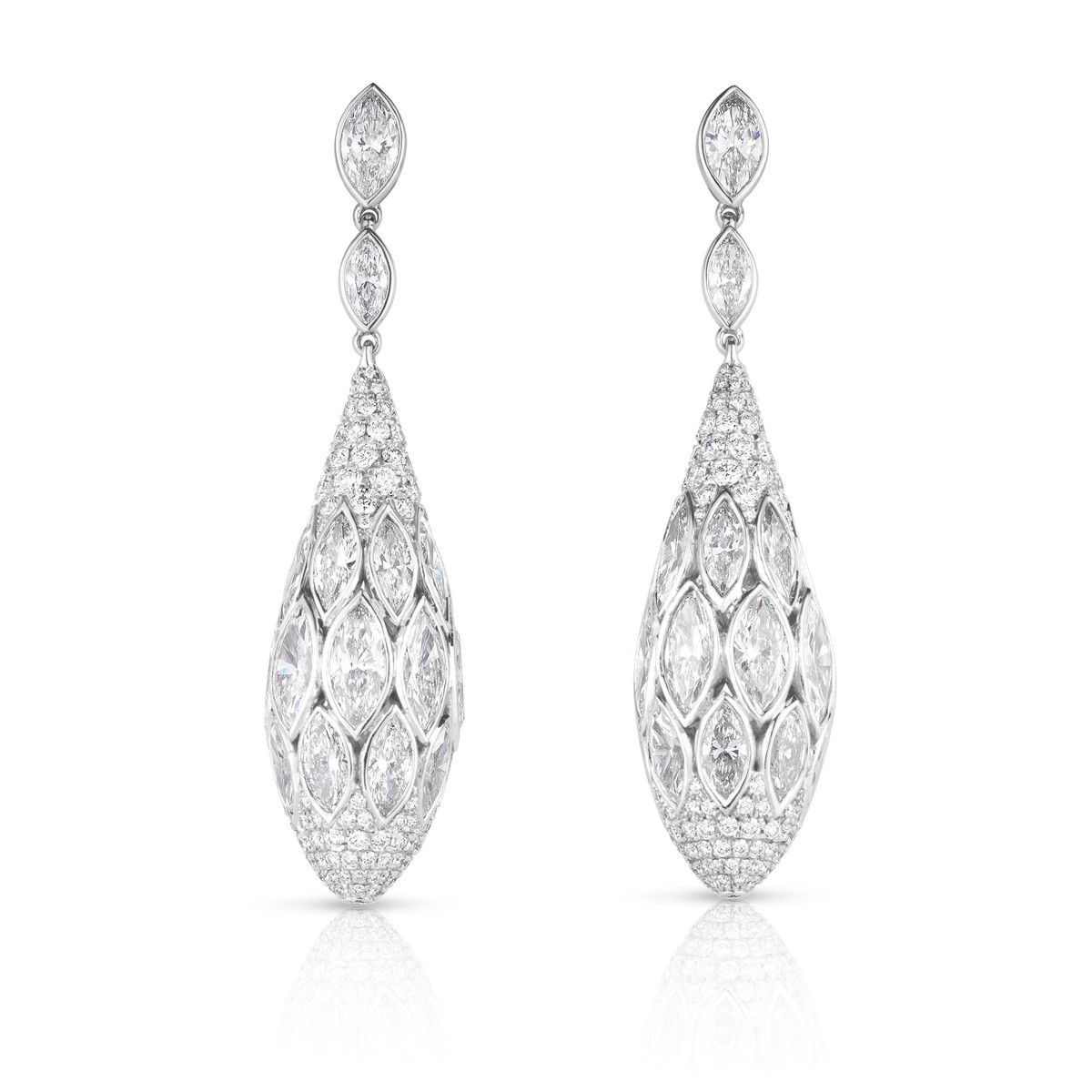 Hyde Park Collection Platinum Diamond Earrrings-54477