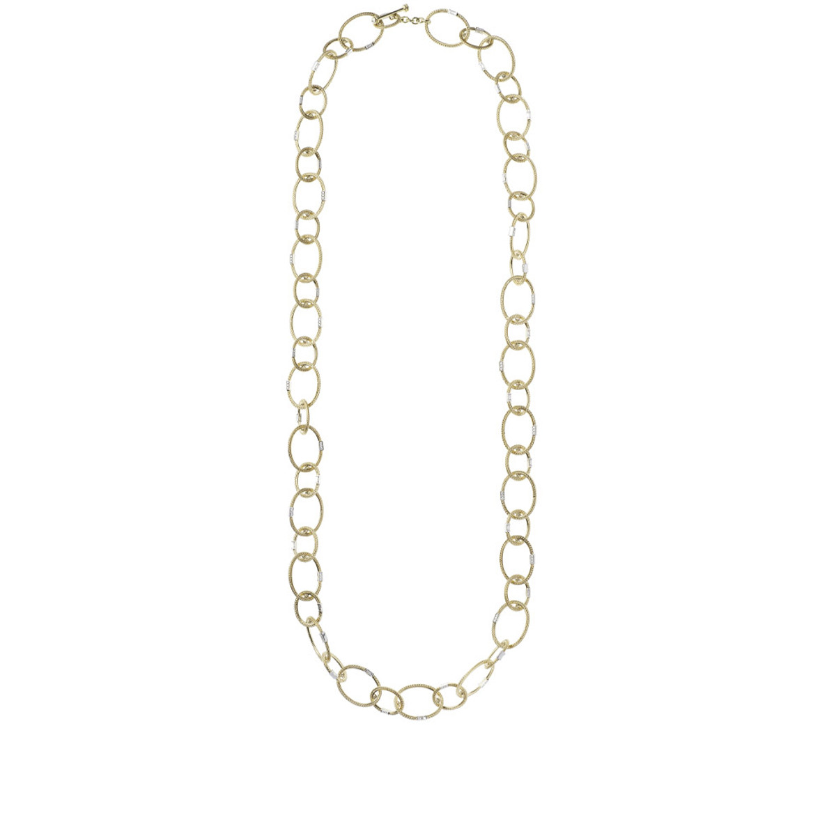 Nikos Koulis 18K White and Yellow Gold Together Chain Link Diamond Necklace-58413