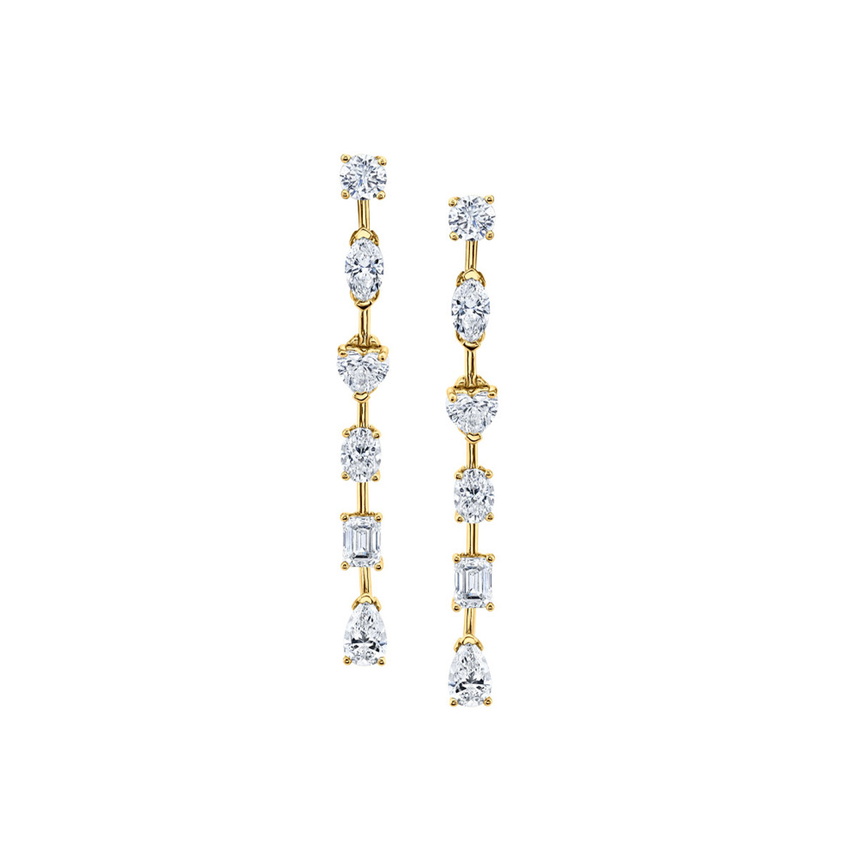 Hyde Park Collection 18K Yellow Gold Diamond Earrings-55847