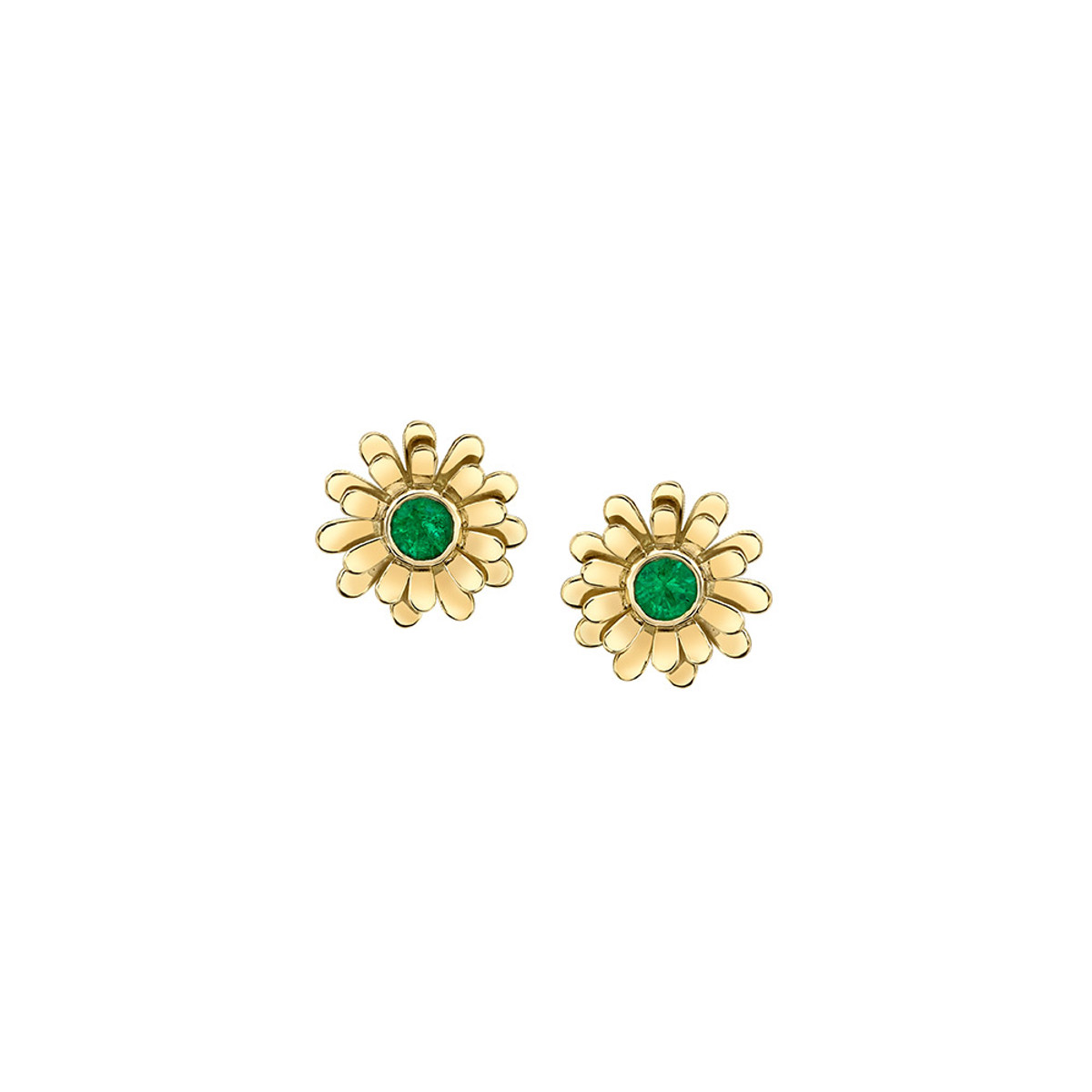 Future Fortune 18K Yellow Gold Sunflower Earrings-55971