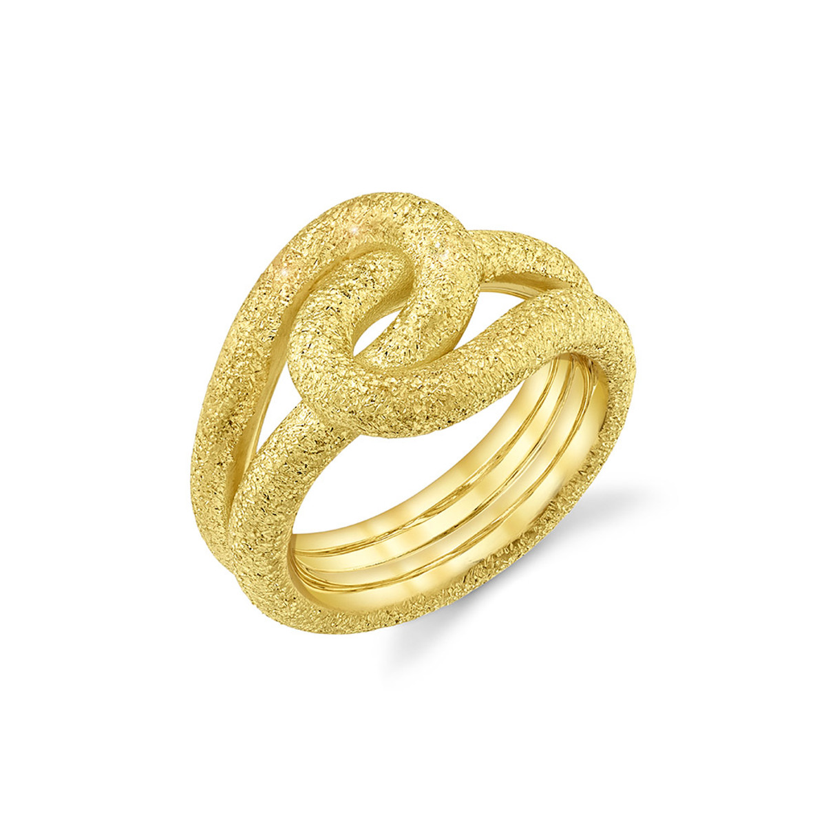Future Fortune 18K Yellow Gold Infinity Knot Sparkle Ring-55983 Product Image