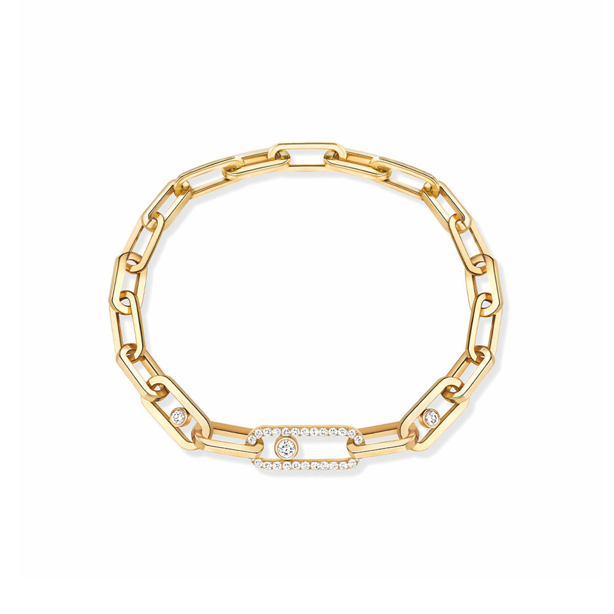 Messika 18K Yellow Gold Move Link Diamond Bracelet-56315