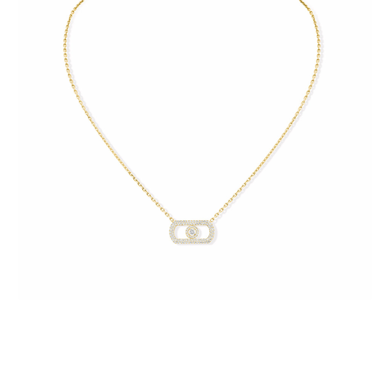 Messika 18K Yellow Gold Move Citizen Diamond Pave Necklace-56327 Product Image