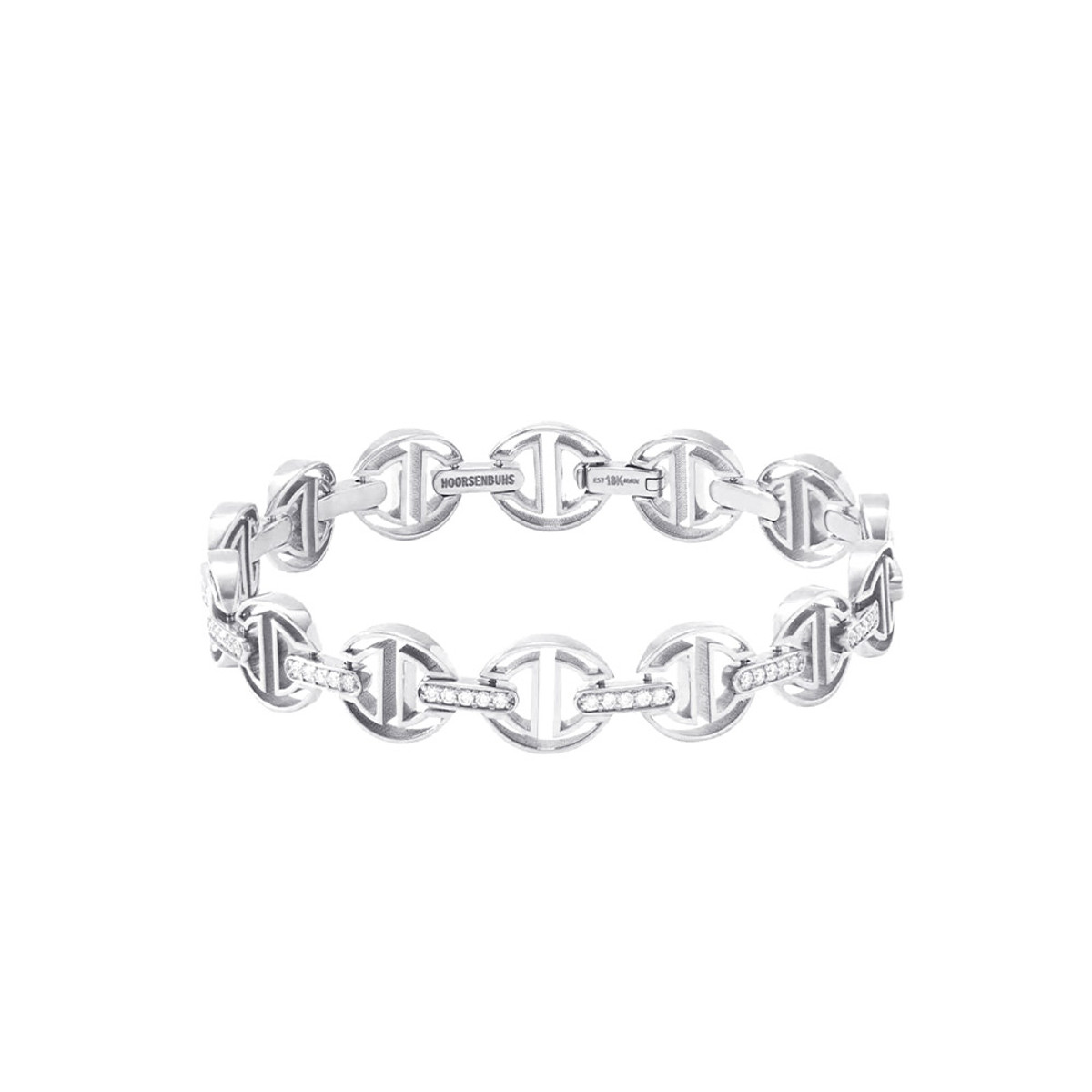 Hoorsenbuhs 18K White Gold MMV Diamond Bridges Small Link Bracelet 