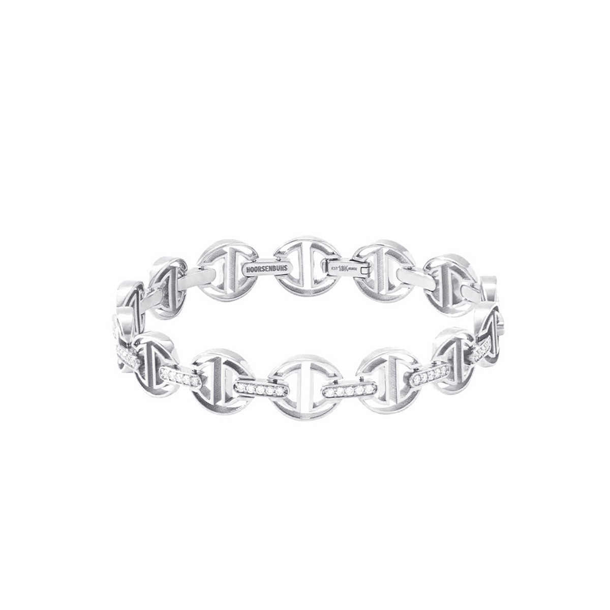 Hoorsenbuhs 18K White Gold MMV Diamond Bridges Small Link Bracelet-57468