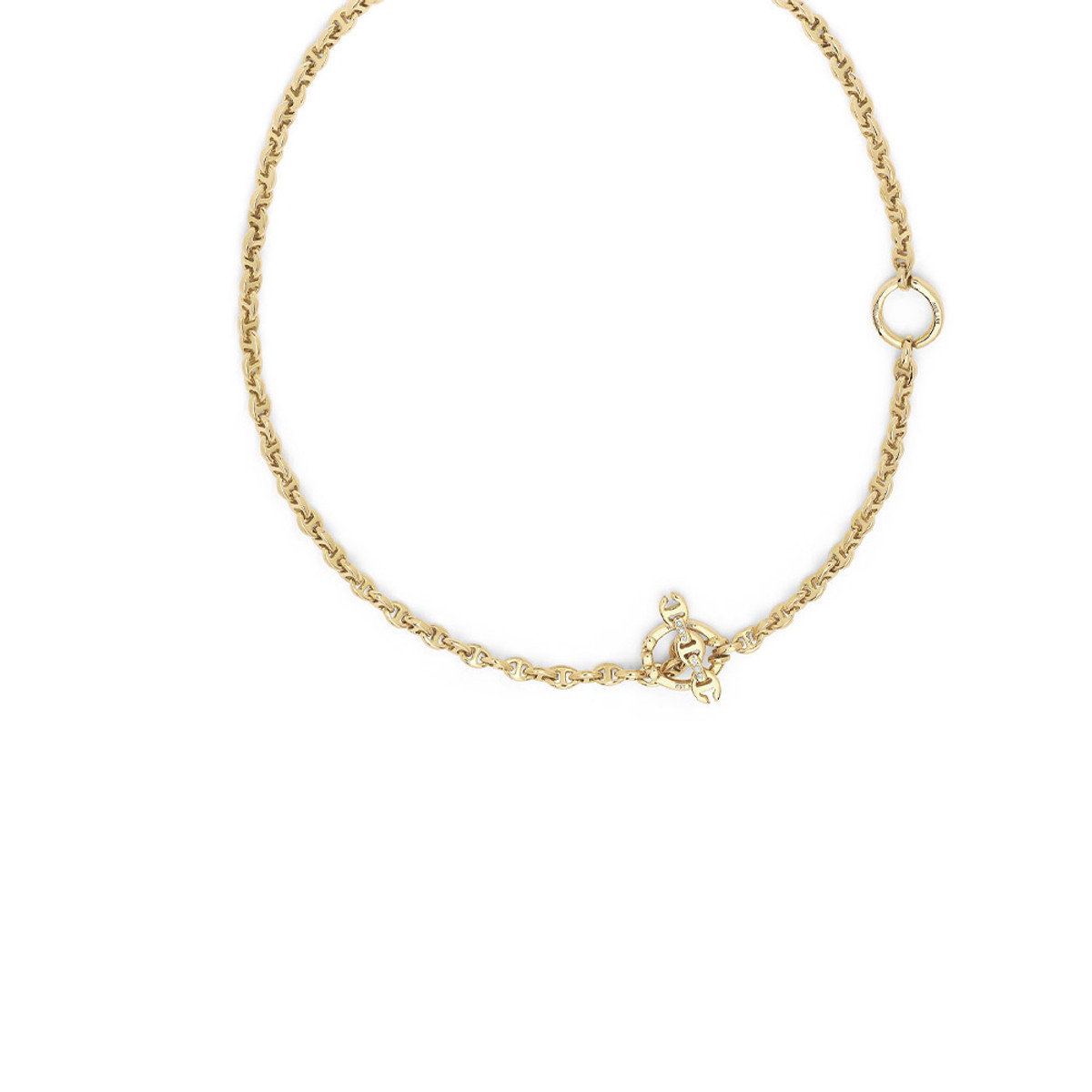 Hoorsenbuhs 18K Yellow Gold Open- Link Necklace with Diamond Toggle- 22"-57477
