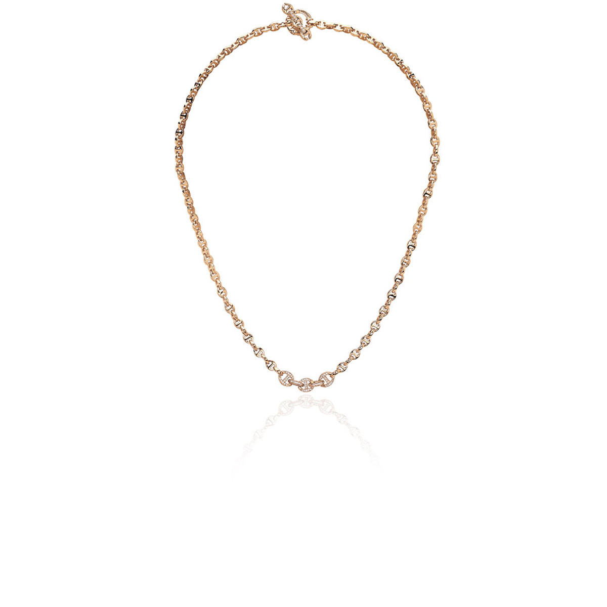 Hoorsenbuhs 18K Yellow Gold 3MM Open-Link Necklace with 5 Link Pave-57479