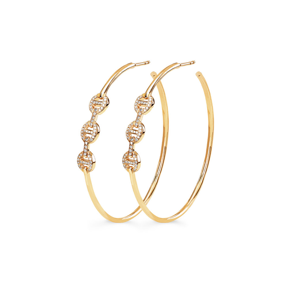 Hoorsenbuhs 18K Yellow Gold Diamond Hoop Earrings-57472 Product Image