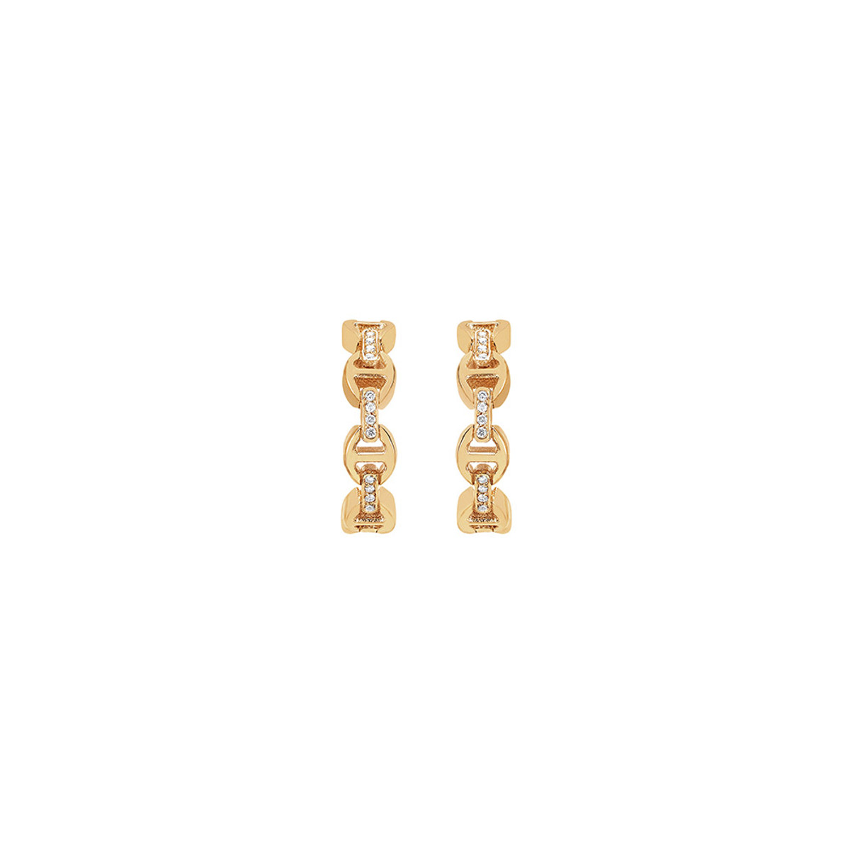 Hoorsenbuhs 18K Yellow Gold Micro Crescent with Diamonds Earrings-57474