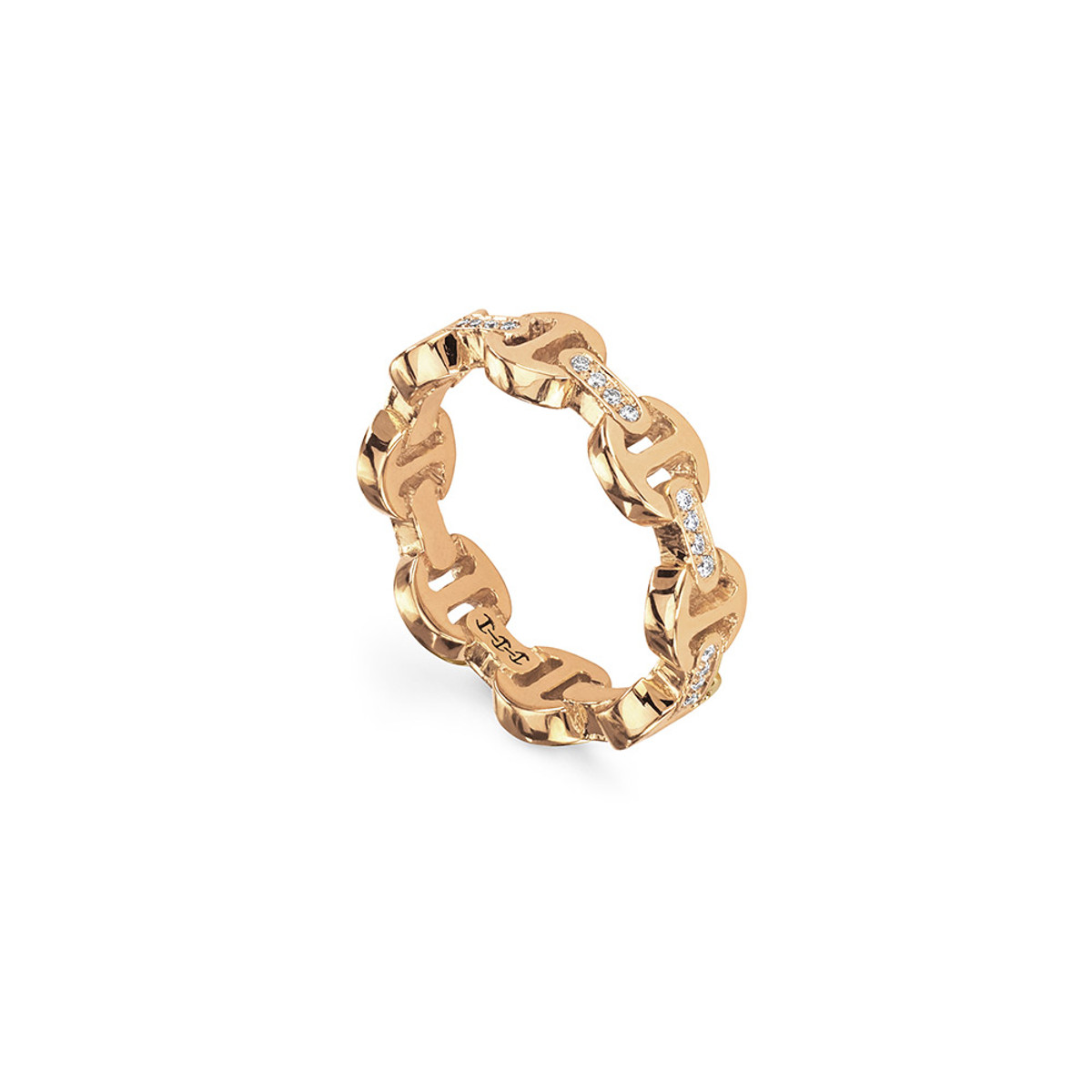 Hoorsenbuhs 18K Yellow Gold Heritage Dame Diamond Bridges Tri-Link Ring-57483 Product Image