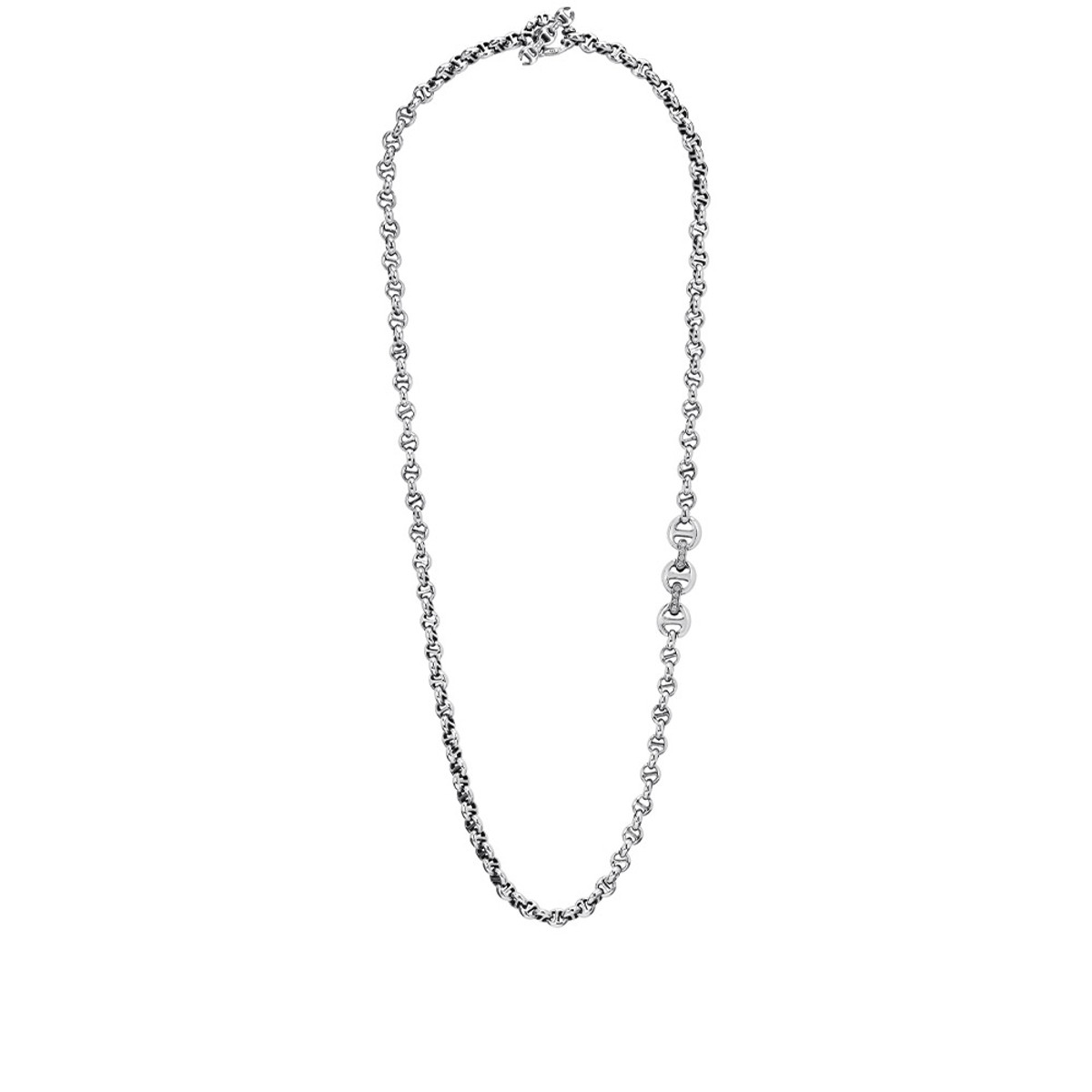 Hoorsenbuhs Sterling Silver Open-Link Diamond Toggle 5MM Necklace 