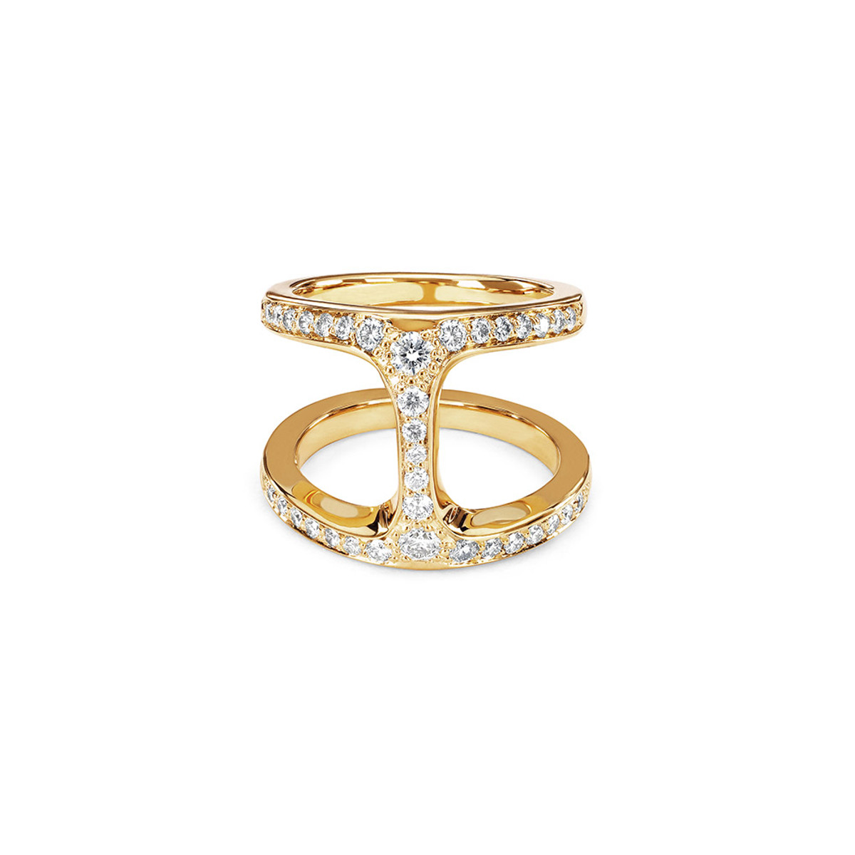 Hoorsenbuhs 18K Yellow Gold Dame Phantom Ring with Diamonds-57487