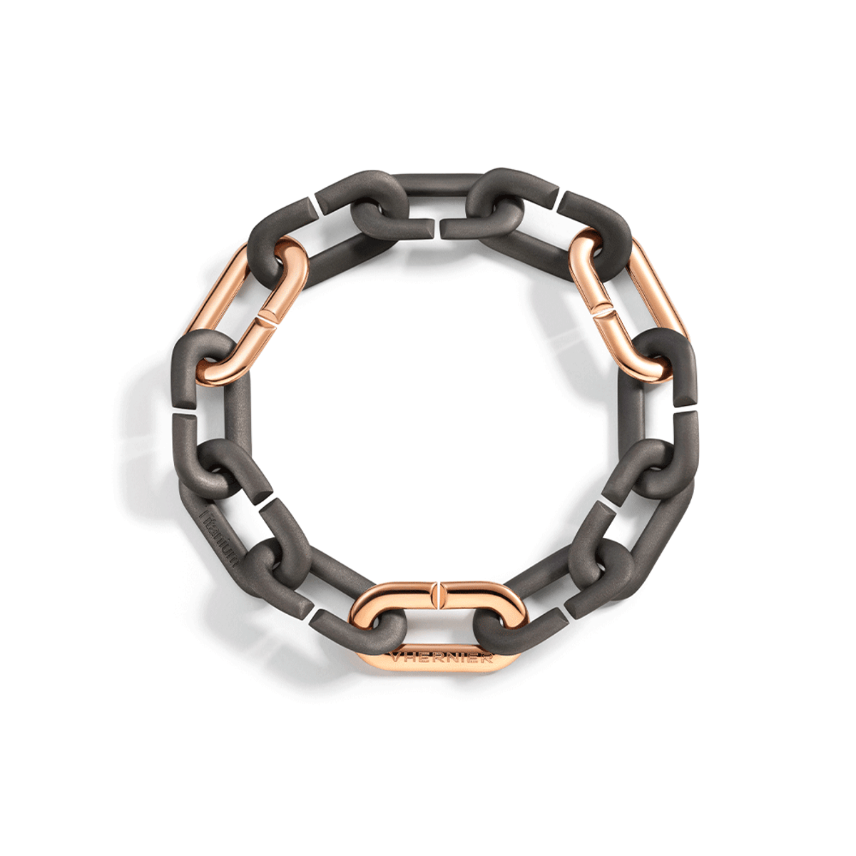 Vhernier 18K Rose Gold & Black Titanium Mon Jeu Link Bracelet-53489 Product Image