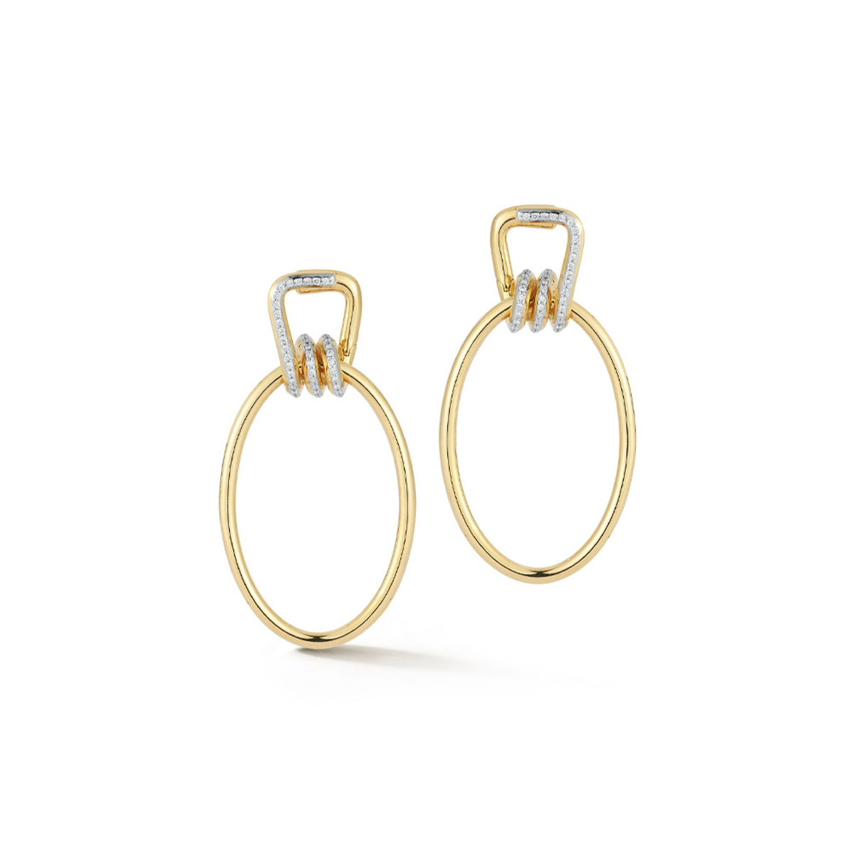 Walters Faith Huxley 18K Yellow Gold and Diamond Coil Link Earrings-56193 Product Image