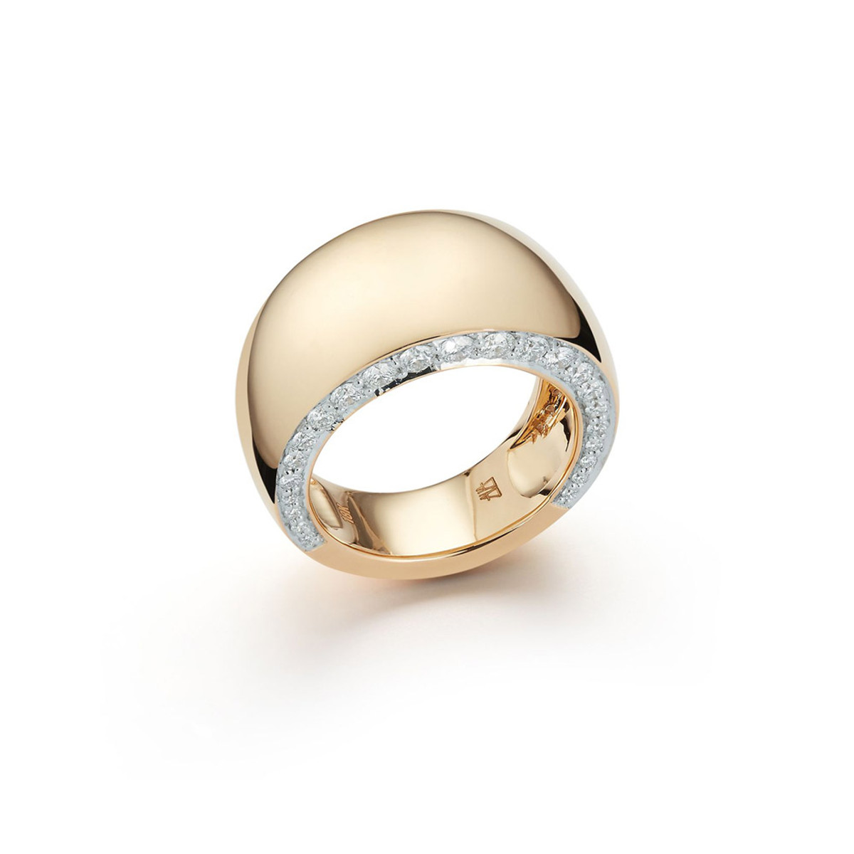 Walters Faith Lytton 18K Yellow Gold and Diamond Edge Bombe Ring, Size 6-56172 Product Image