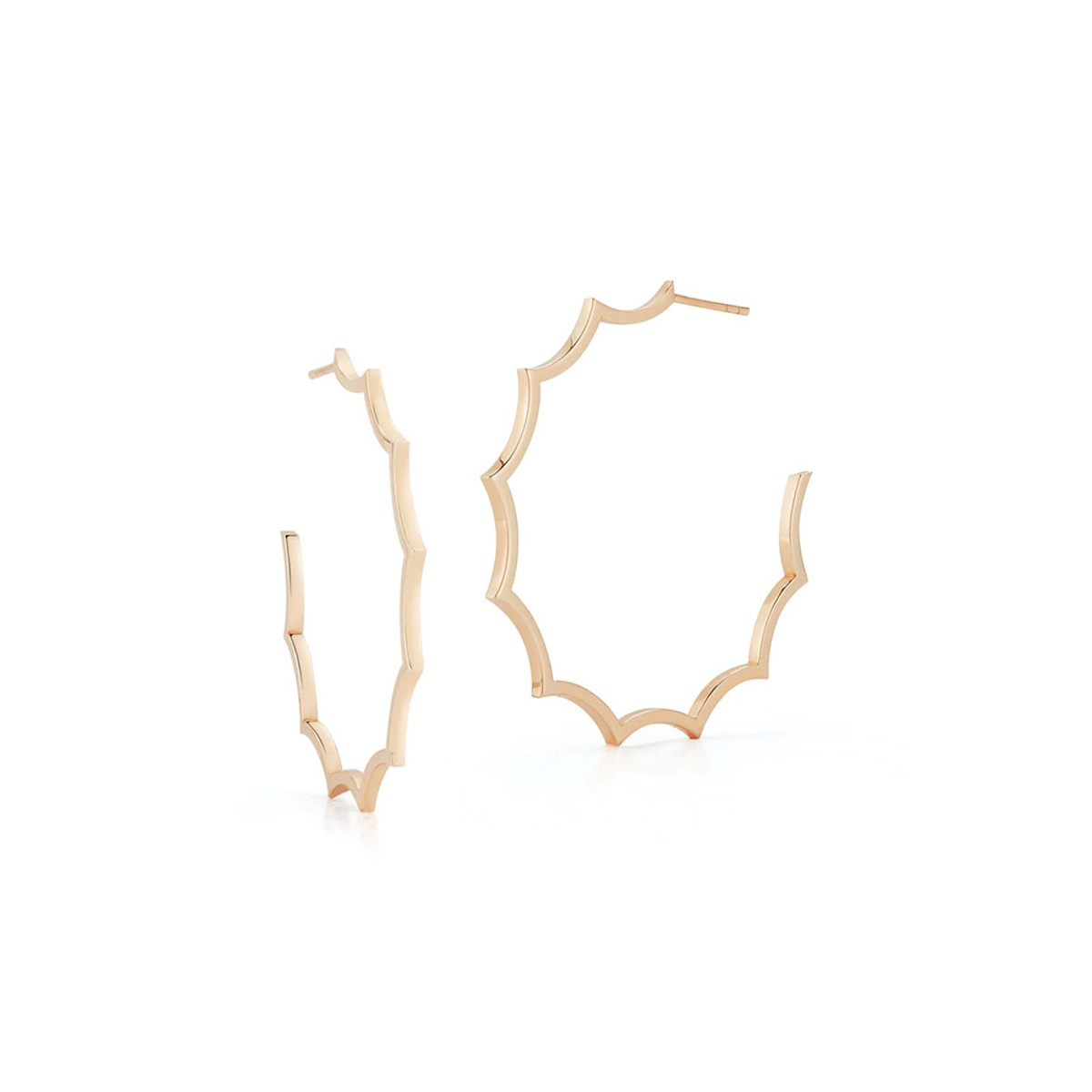 Walters Faith Clive 18K Rose Gold Scalloped Hoop Earrings-58926