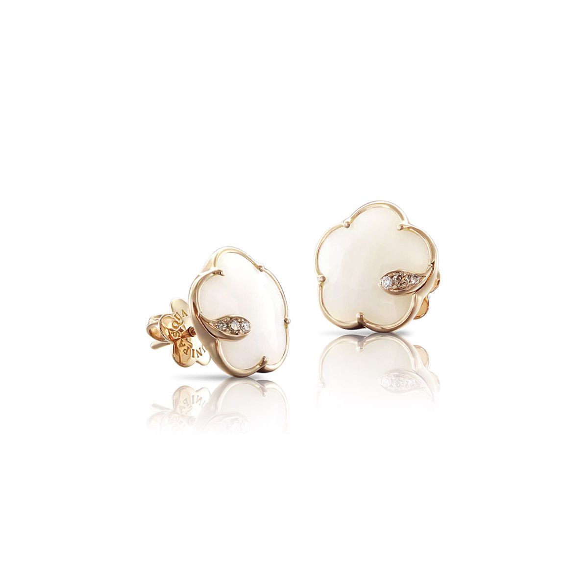 Pasquale Bruni 18K Rose Gold White Agate Petit Joli Earrings-57232