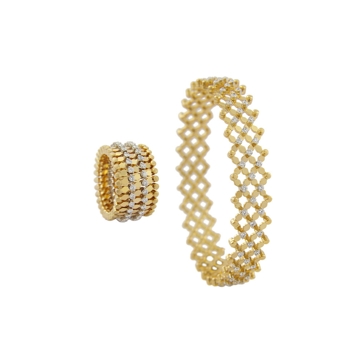 Serafino Consoli 18K White & Yellow Gold Diamond 7-Row Ring Bracelet-56548 Product Image