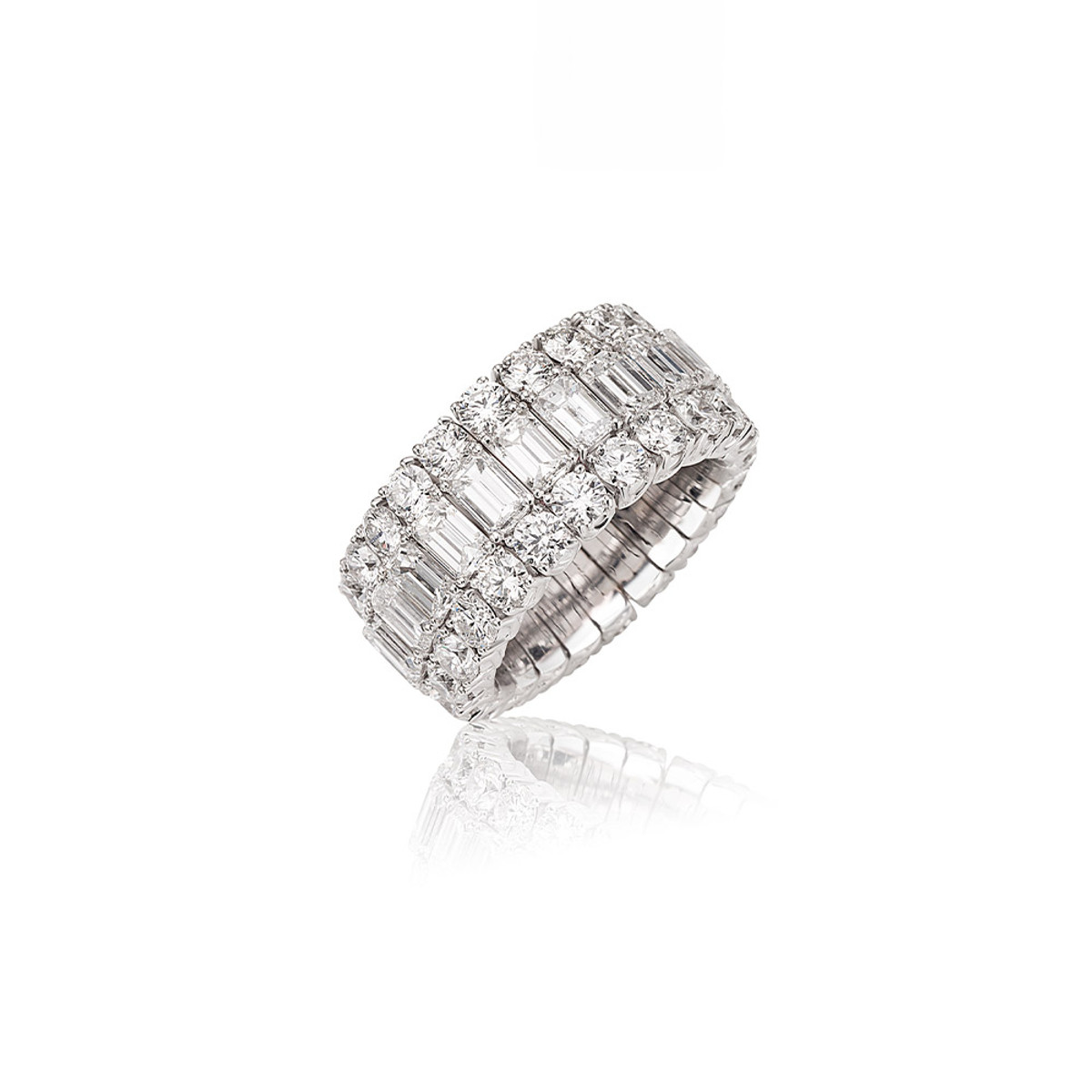 Picchiotti 18K White Gold XPANDABLE Diamond Ring-57112 Product Image