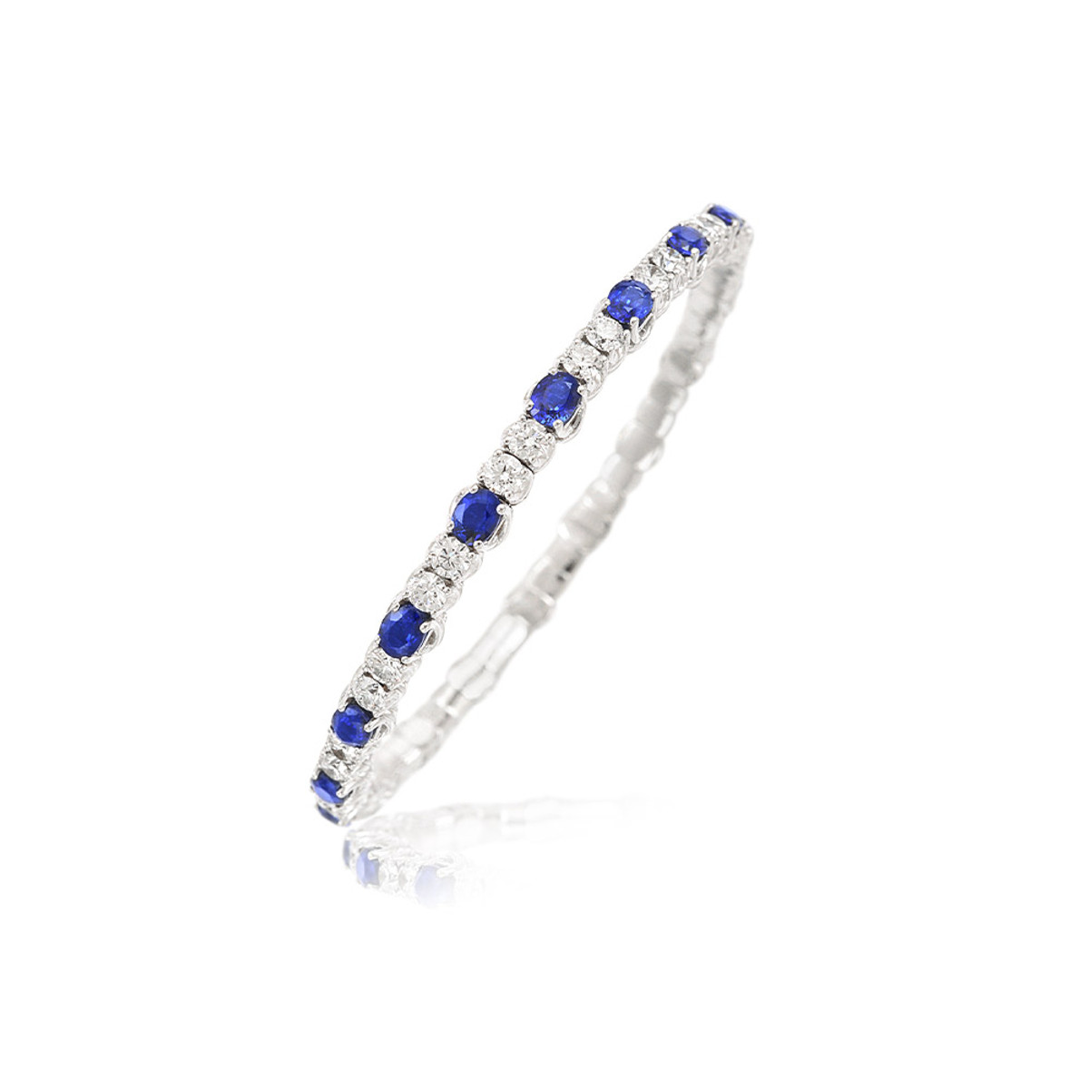 Picchiotti 18K White Gold XPANDABLE Sapphire and Diamond Bracelet-57116 Product Image