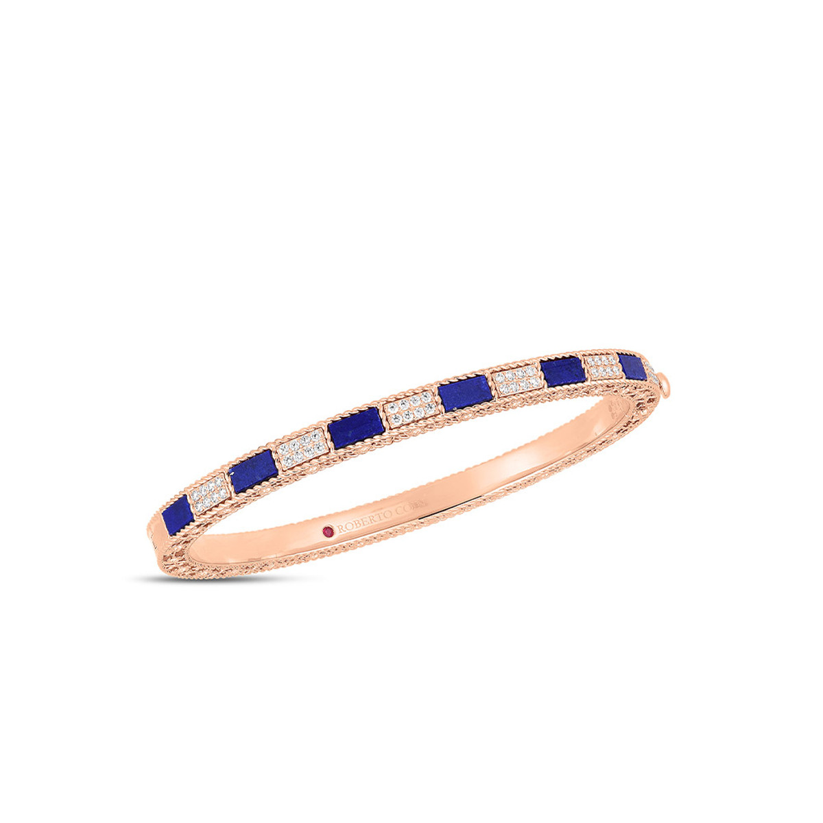 Roberto Coin 18K Rose Gold Mosaic Diamond and Blue Lapis Bangle-57348