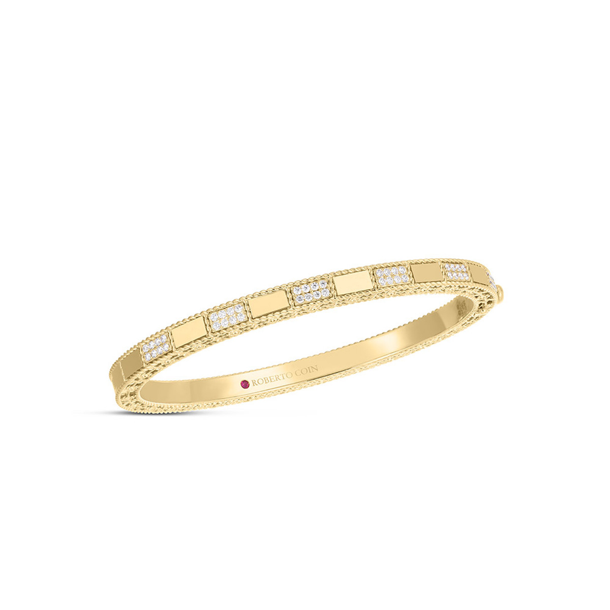 Roberto Coin 18K Yellow Gold Mosaic Diamond Bangle-57356 Product Image