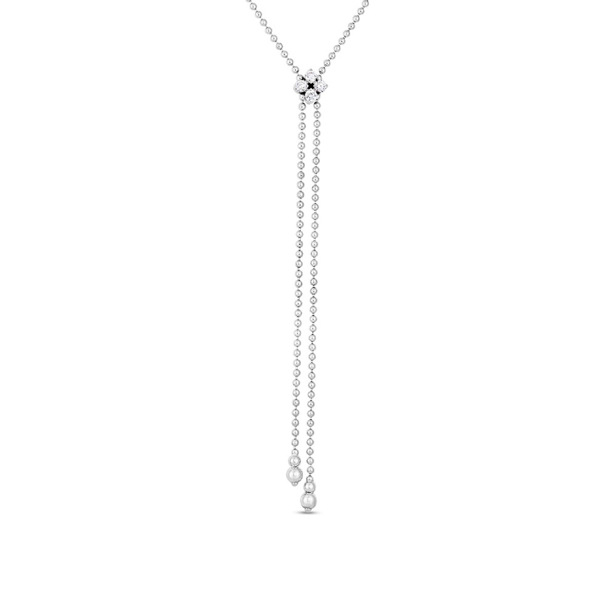 Roberto Coin 18K White Gold Love in Verona Diamond Necklace-57380 Product Image