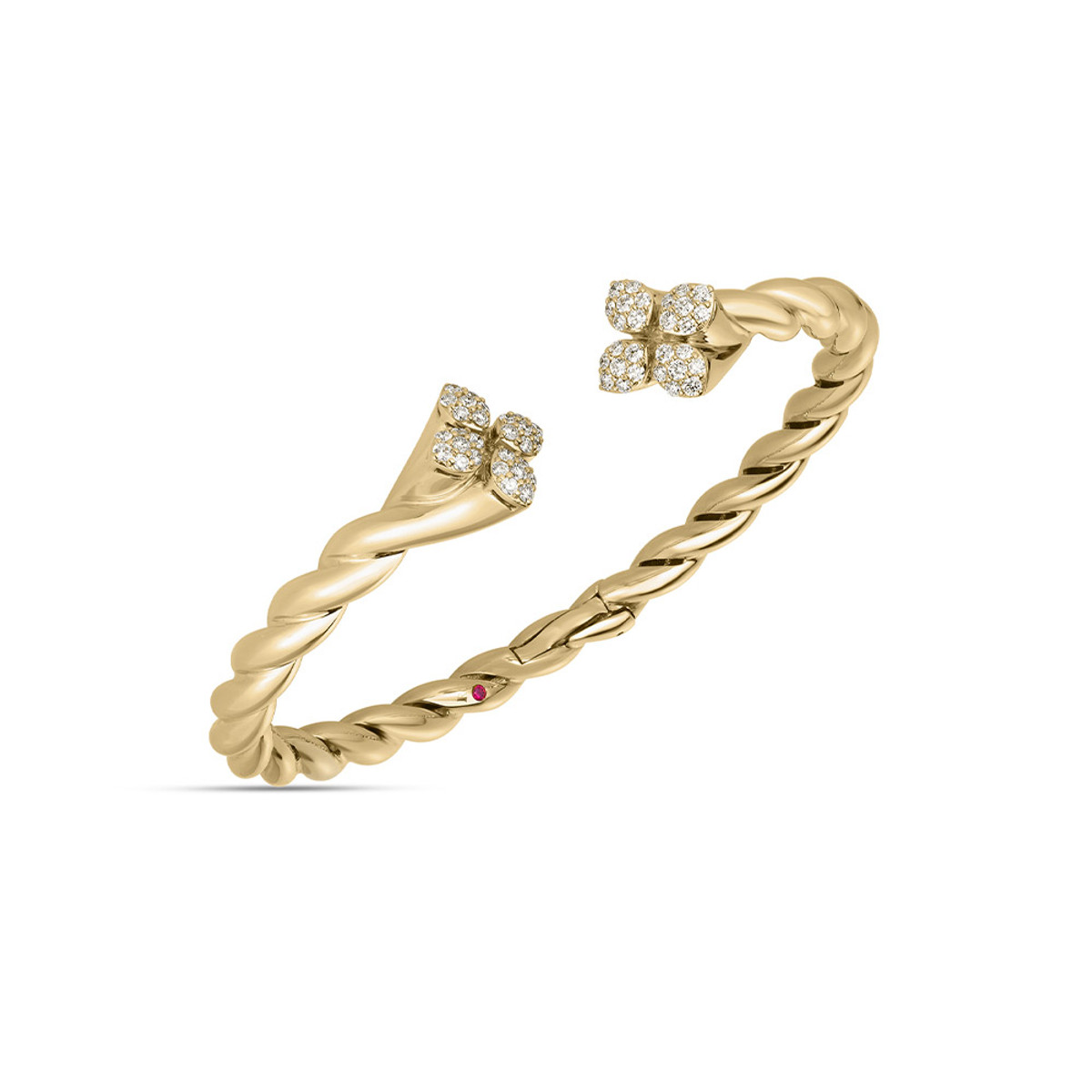 Roberto Coin 18K Yellow Gold Love in Verona Diamond Twist Bangle-57368 Product Image