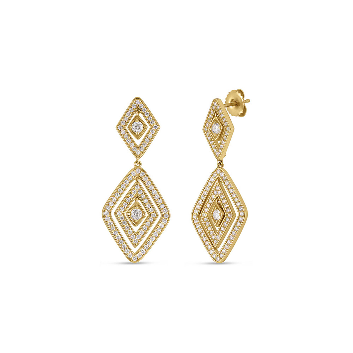 Roberto Coin 18K Yellow Gold Diamante Diamond Earrings-57369 Product Image