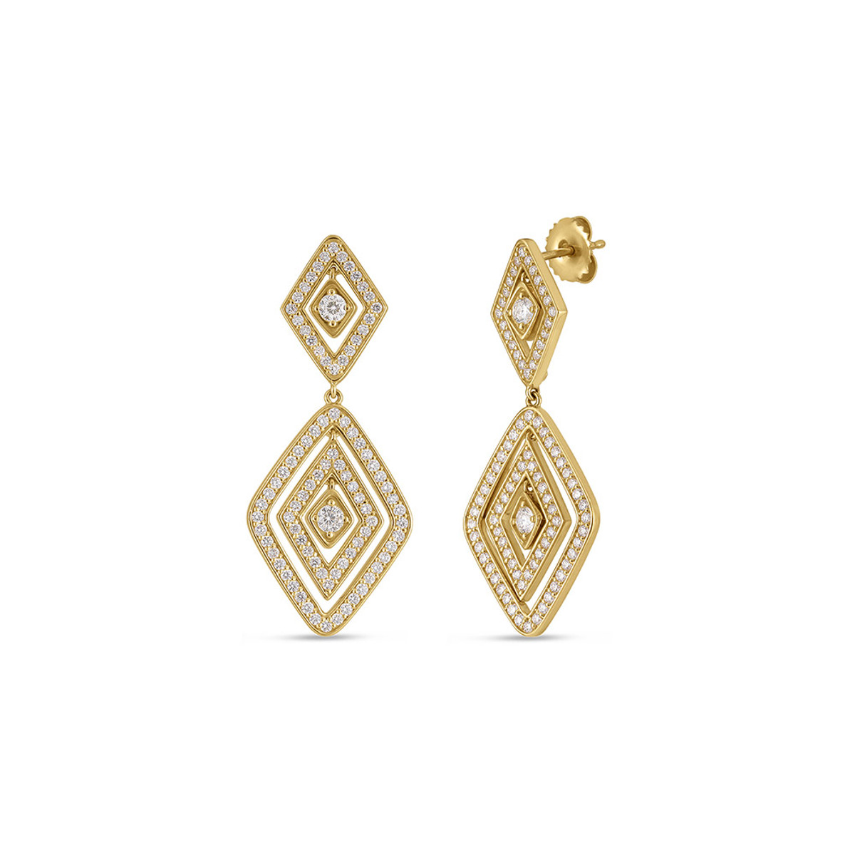 Roberto Coin 18K Yellow Gold Diamante Diamond Earrings-57369