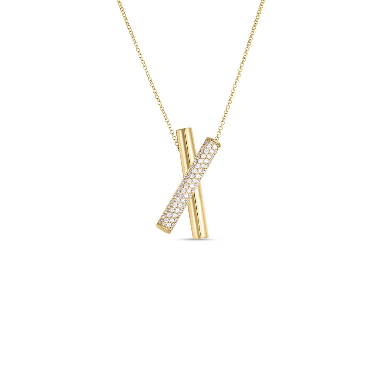 Roberto Coin 18K Yellow Gold Domino Diamond Necklace-57405 Product Image