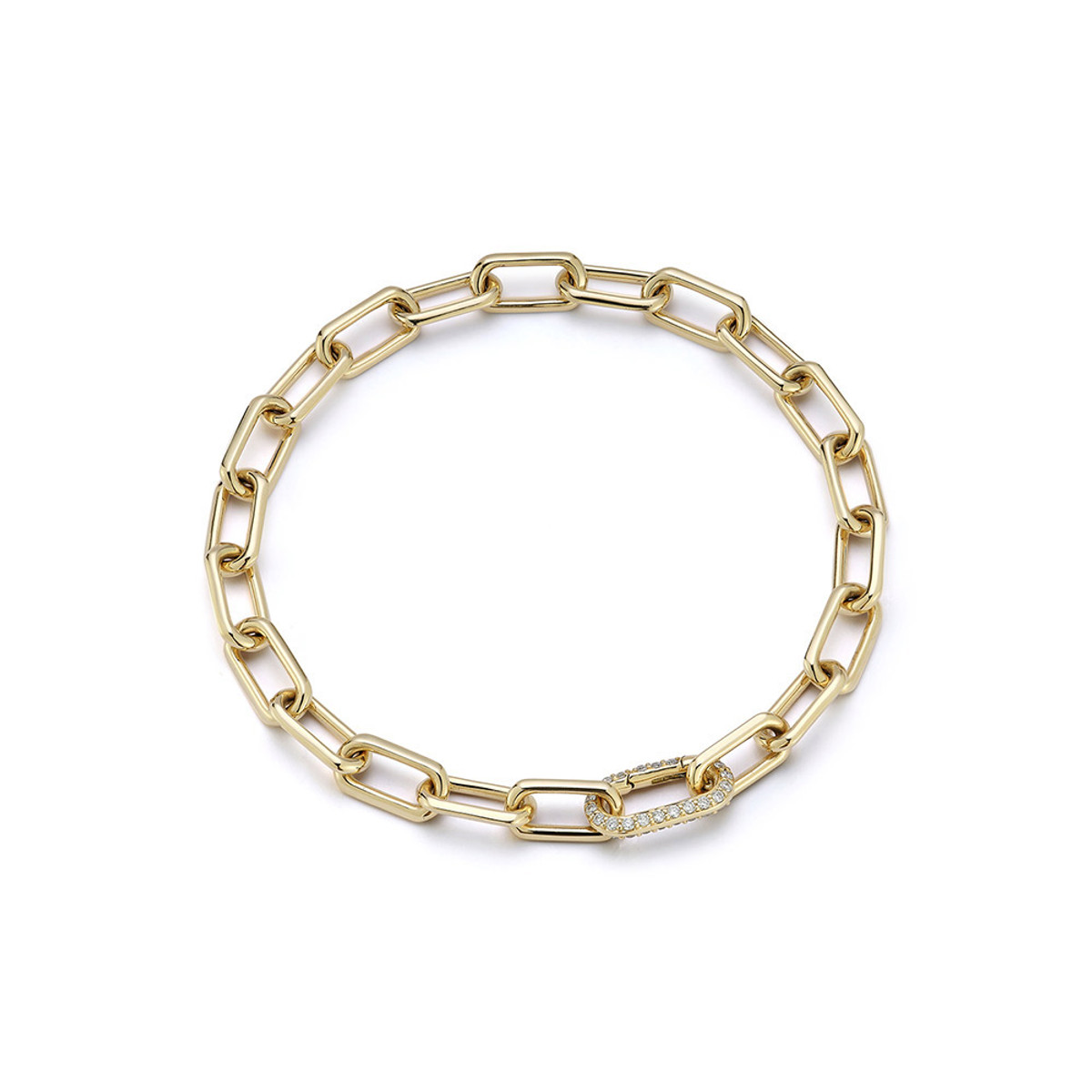 Walters Faith Clive 18K Yellow Gold Chain Link Bracelet with All Diamond Lobster Clasp-56175 Product Image