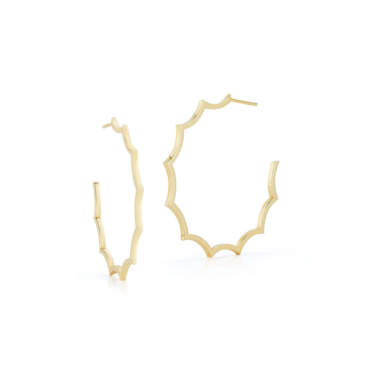 Walters Faith Clive 18K Yellow Gold Scalloped Hoop Earrings-56178