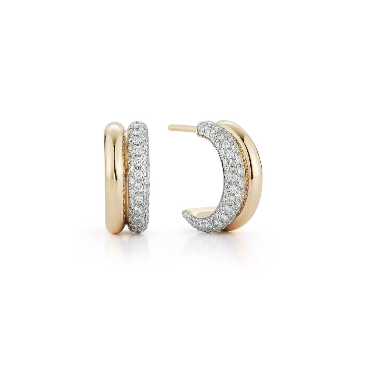 Walters Faith Thoby 18K Yellow Gold Diamond Tubular Earrings-56189 Product Image