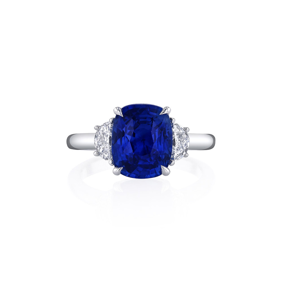 Hyde Park Collection Platinum Sapphire and Diamond Ring-58178 Product Image