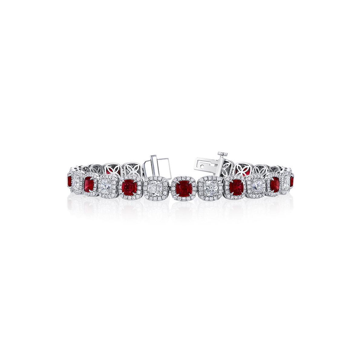 Hyde Park Collection Platinum Ruby and Diamond Line Bracelet-58367