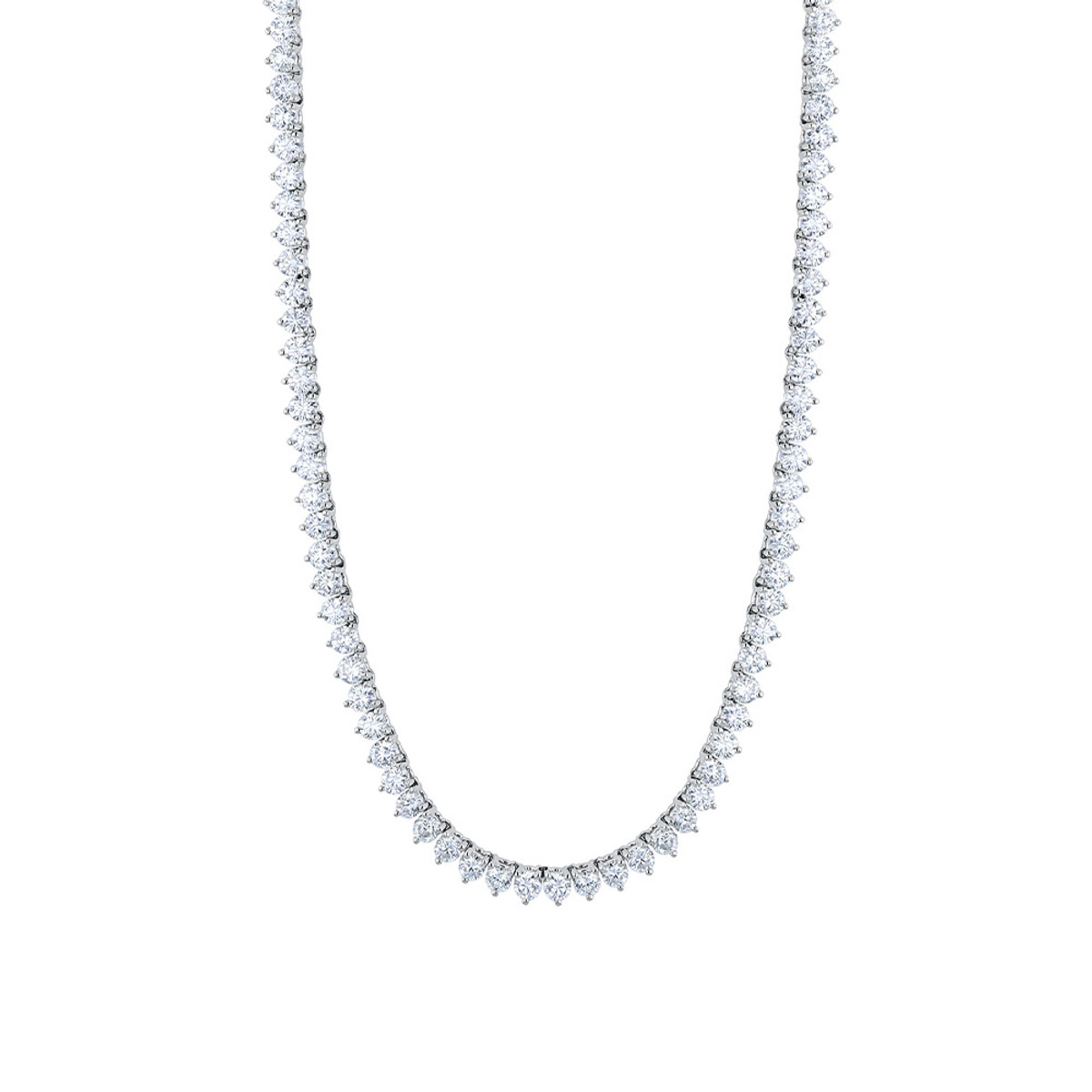 Hyde Park Collection 18K White Gold Diamond Line Necklace-58832 Product Image