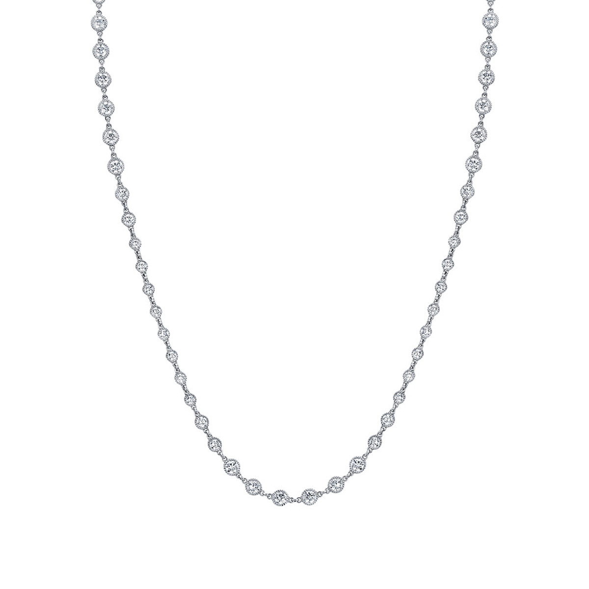 Hyde Park Collection Platinum Diamond Station Necklace-59718 Product Image