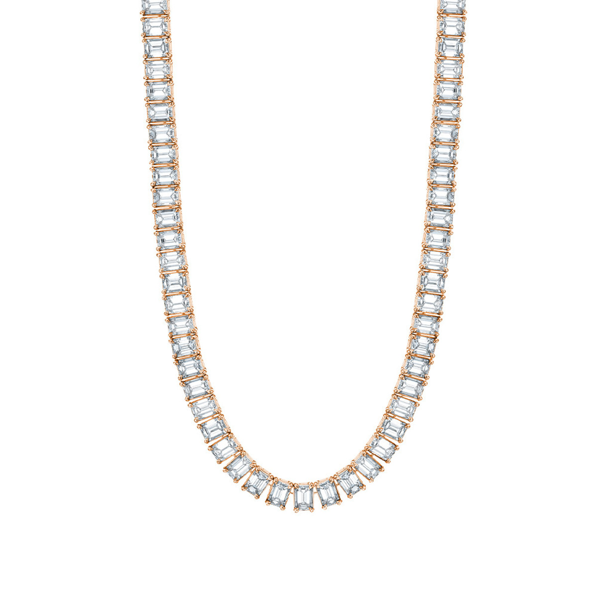 Hyde Park Collection 18K Rose Gold Diamond Line Necklace-59700