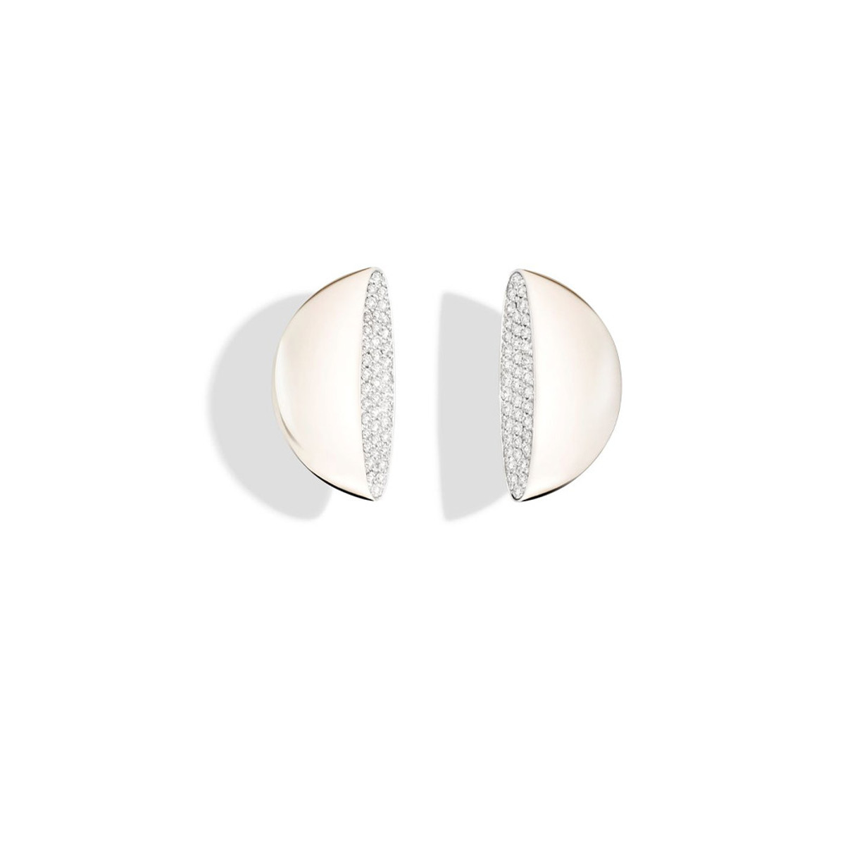 Vhernier 18K White Gold Eclisse Diamond Ear Clips-53946 Product Image