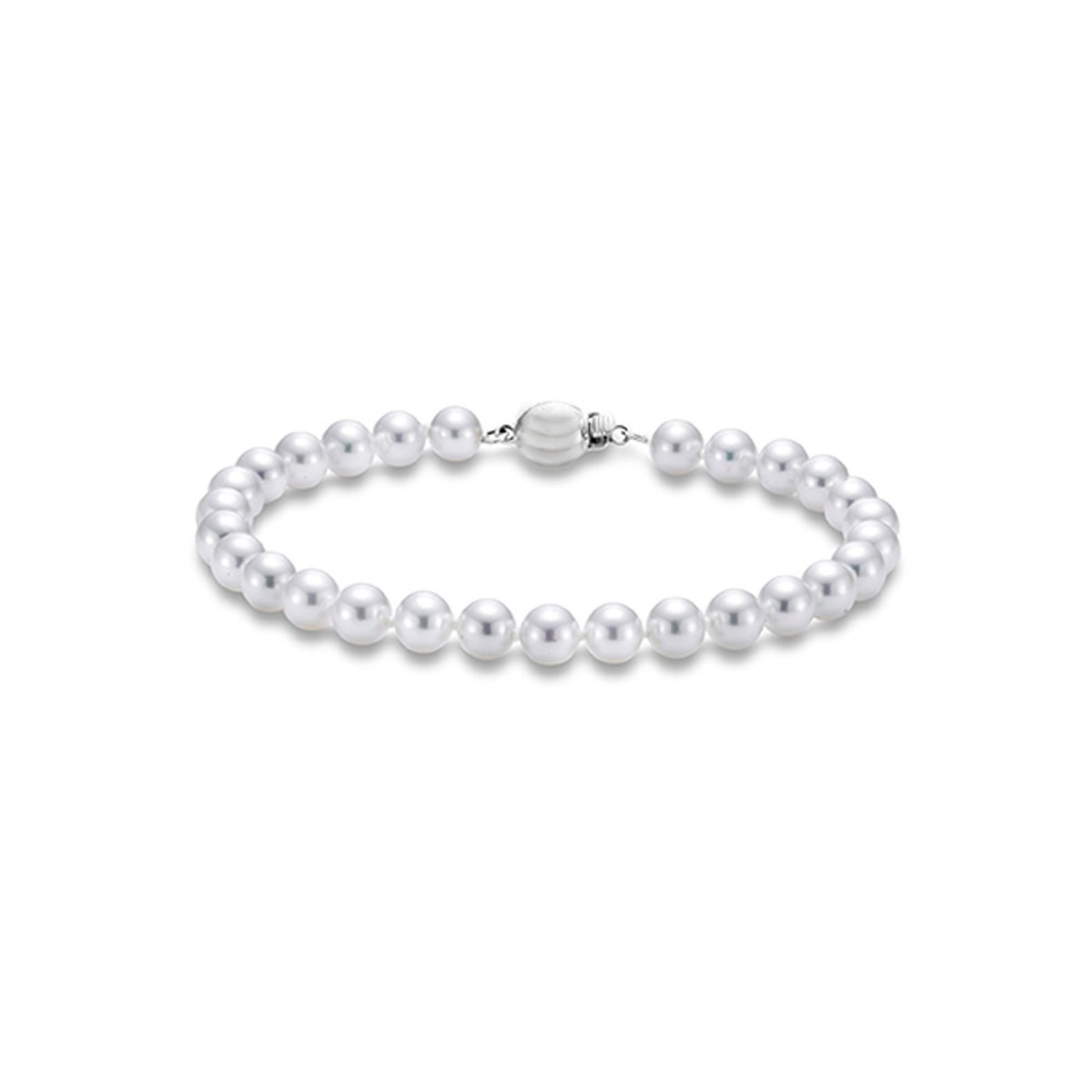 Hyde Park 18K White Gold Pearl Bracelet . 7in, 5.5-6MM. A Grade Akoya Pearl. Clasp may appear different than online.-25787