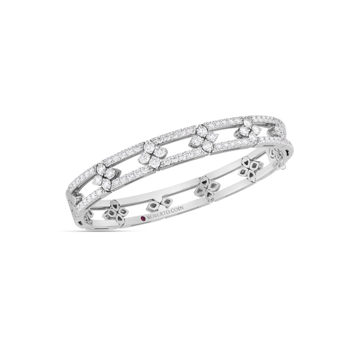 Roberto Coin 18K White Gold Love in Verona Diamond Bangle-51418 Product Image