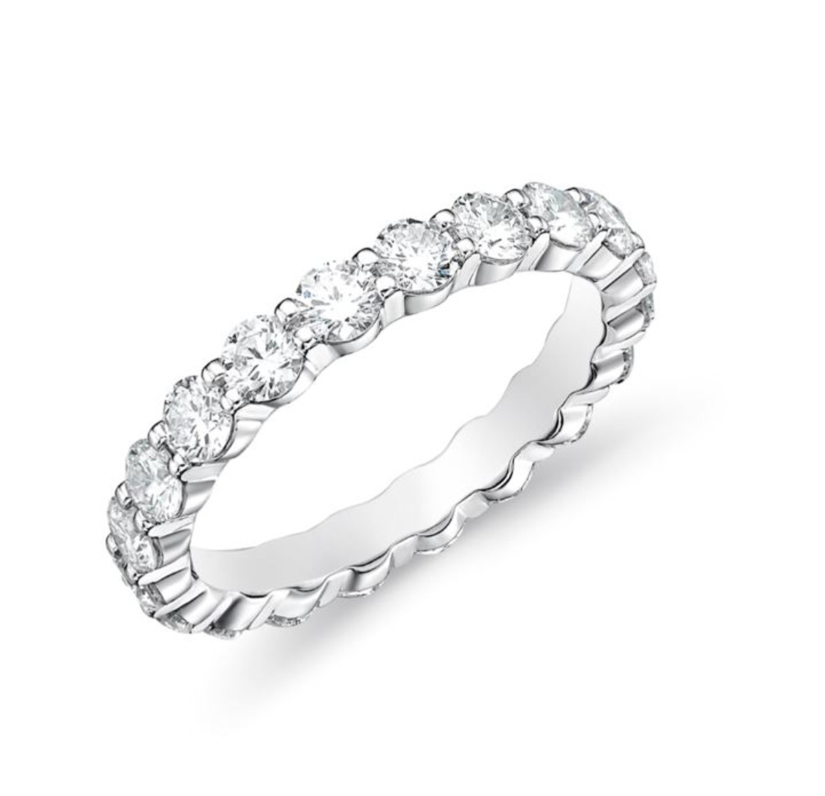 Hyde Collection 18K White Gold Petite Prong Diamond Eternity Band-30656
