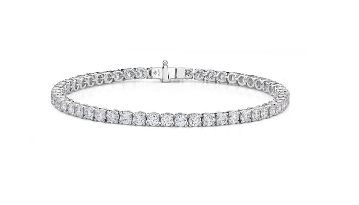 Hyde Park Collection 18K White Gold Diamond Line Bracelet-32618 Product Image