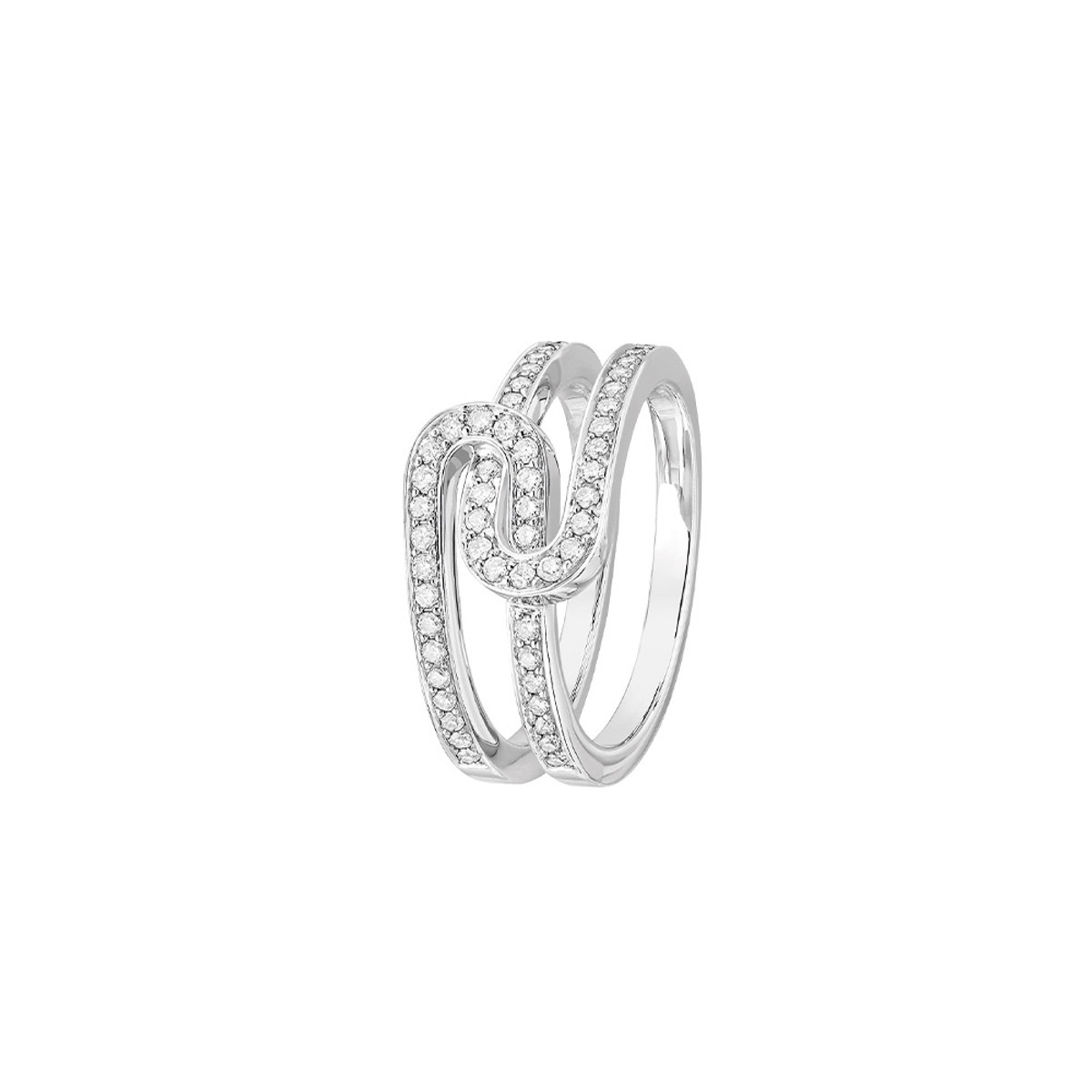 Dinh Van 18K White Gold Maillon Star Ring-60462