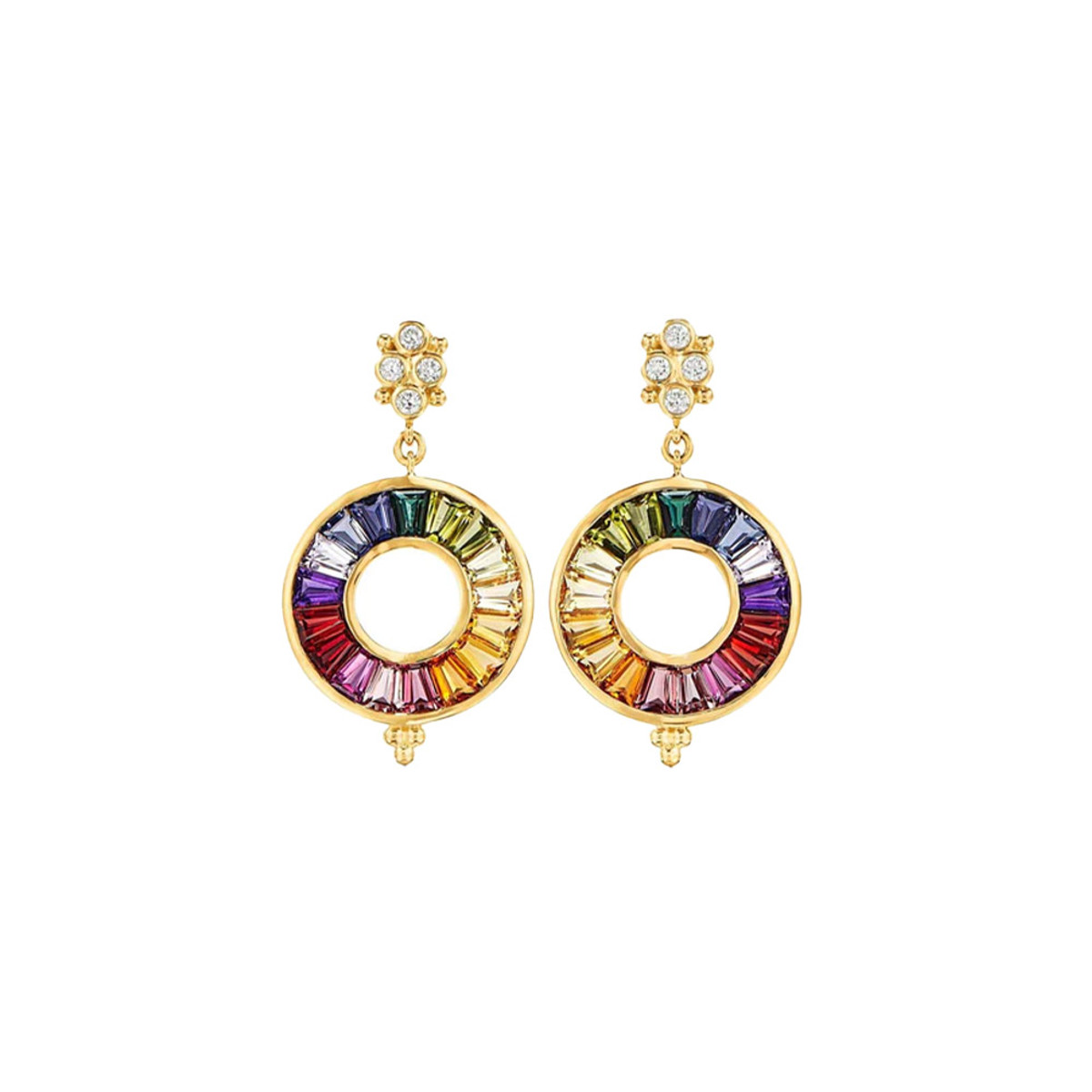Temple St. Clair 18K Yellow Gold Color Wheel Earrings-61266 Product Image