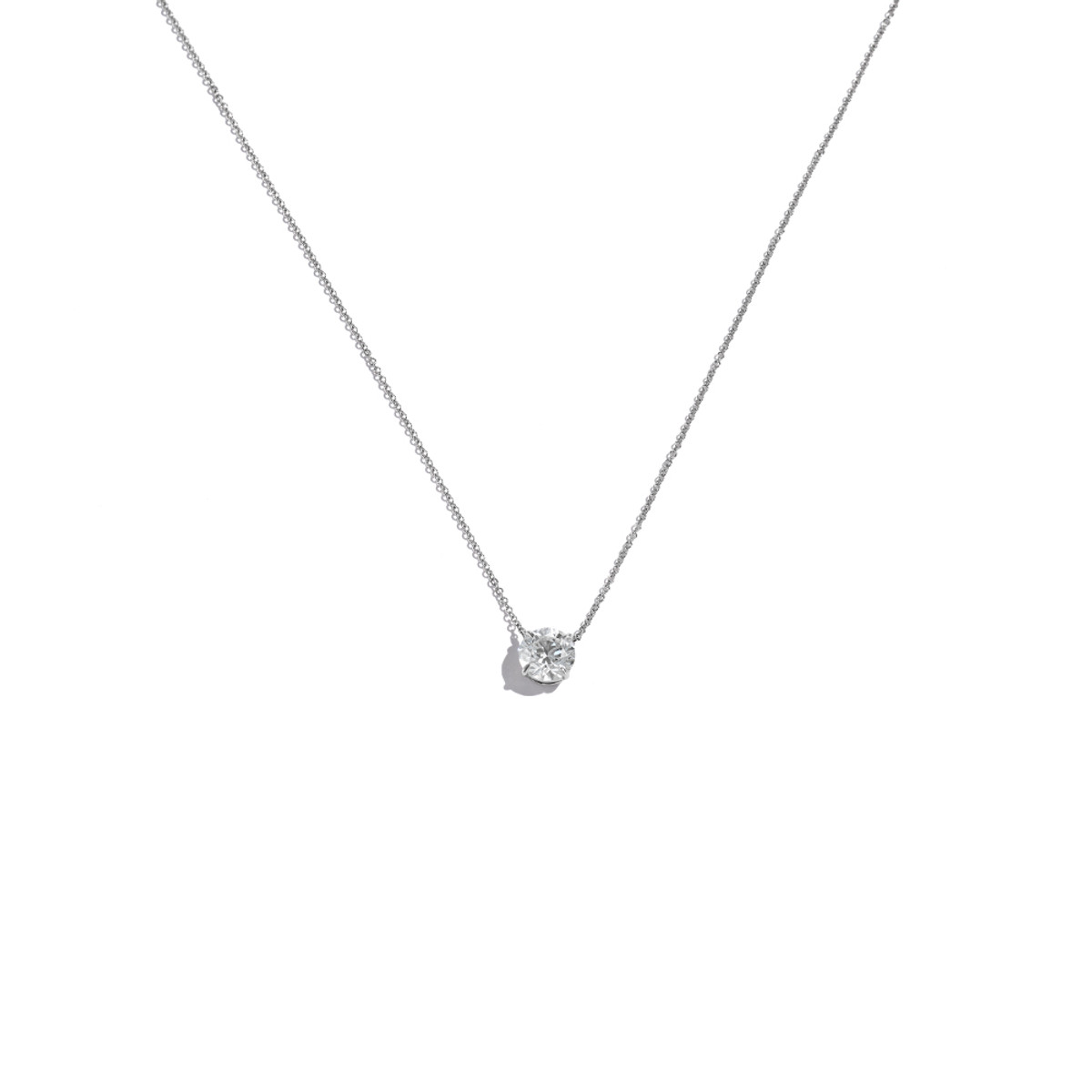 Hyde Park 18k White Gold 1.54 CT Diamond Pendant Necklace-36931