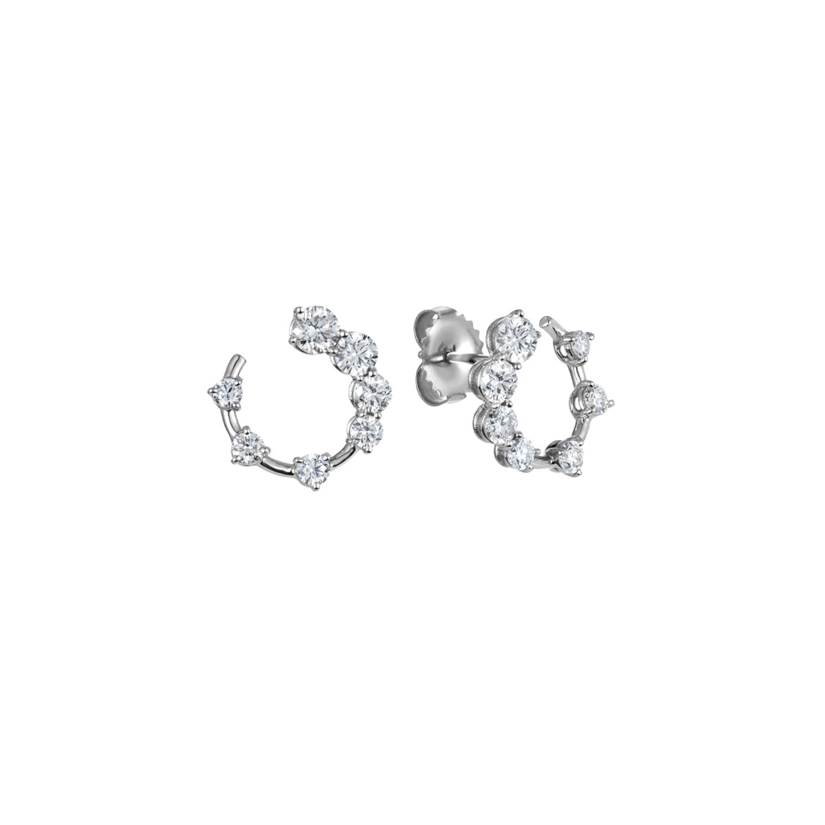 18K White Gold 1.35ct Diamond Swirl Stud Earrings-49146 Product Image
