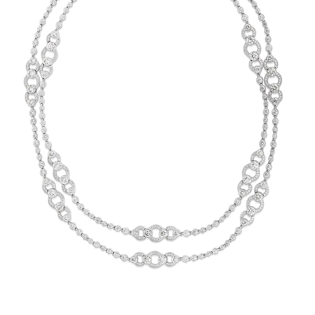 Hyde Park Collection Platinum Graduated Diamond Necklace-61615 Product Image