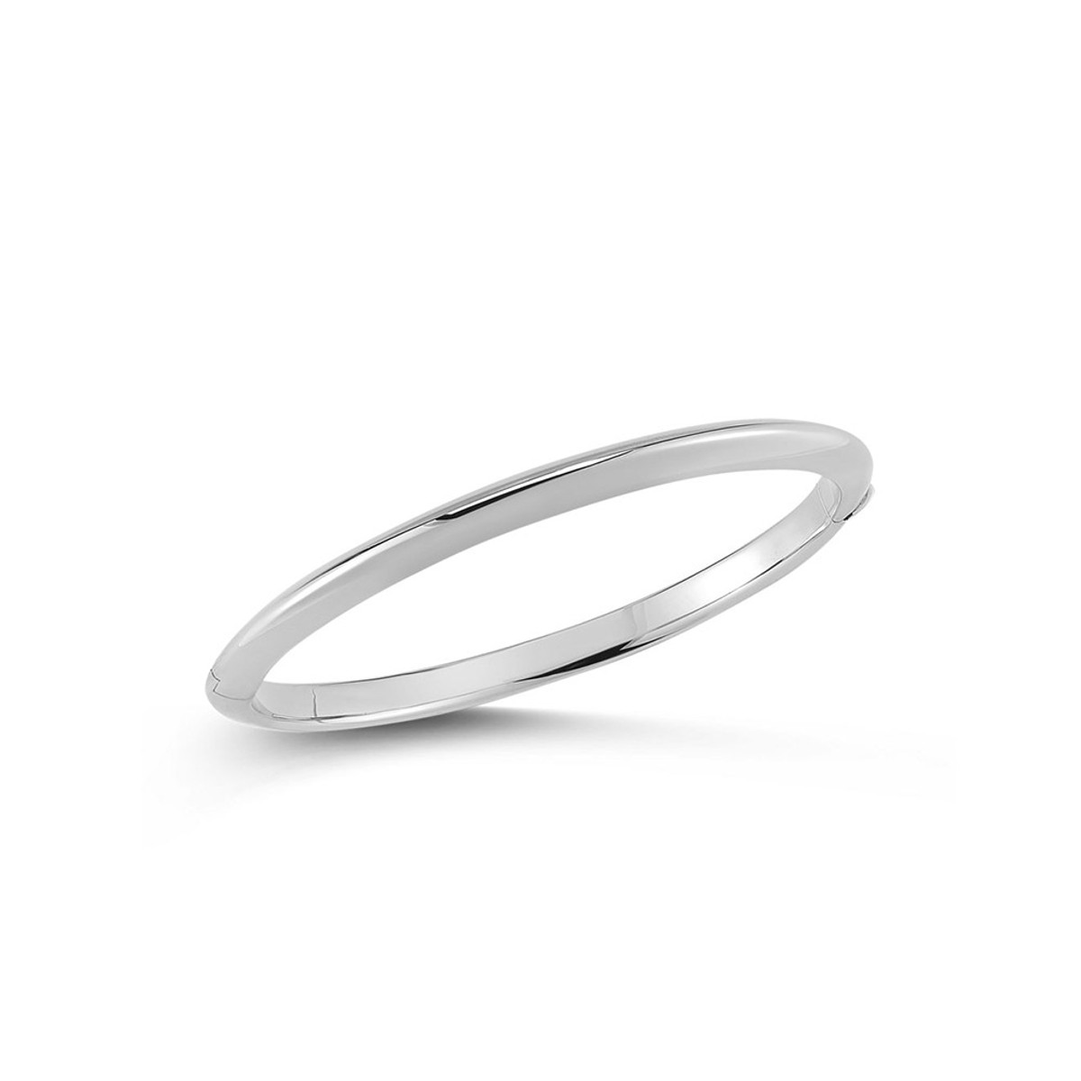 Roberto Coin 18K White Designer Gold Kinfed Edge Bangle-61488 Product Image